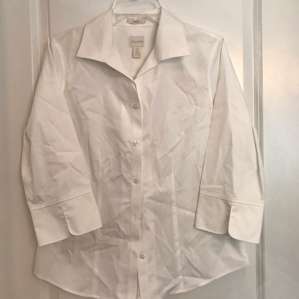 Chico’s crisp white blouse